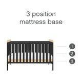 Tutti Bambini Rio Cot Bed with Cot Top Changer & Mattress - Slate/Honey Oak Slate/Honey Oak - ebebek