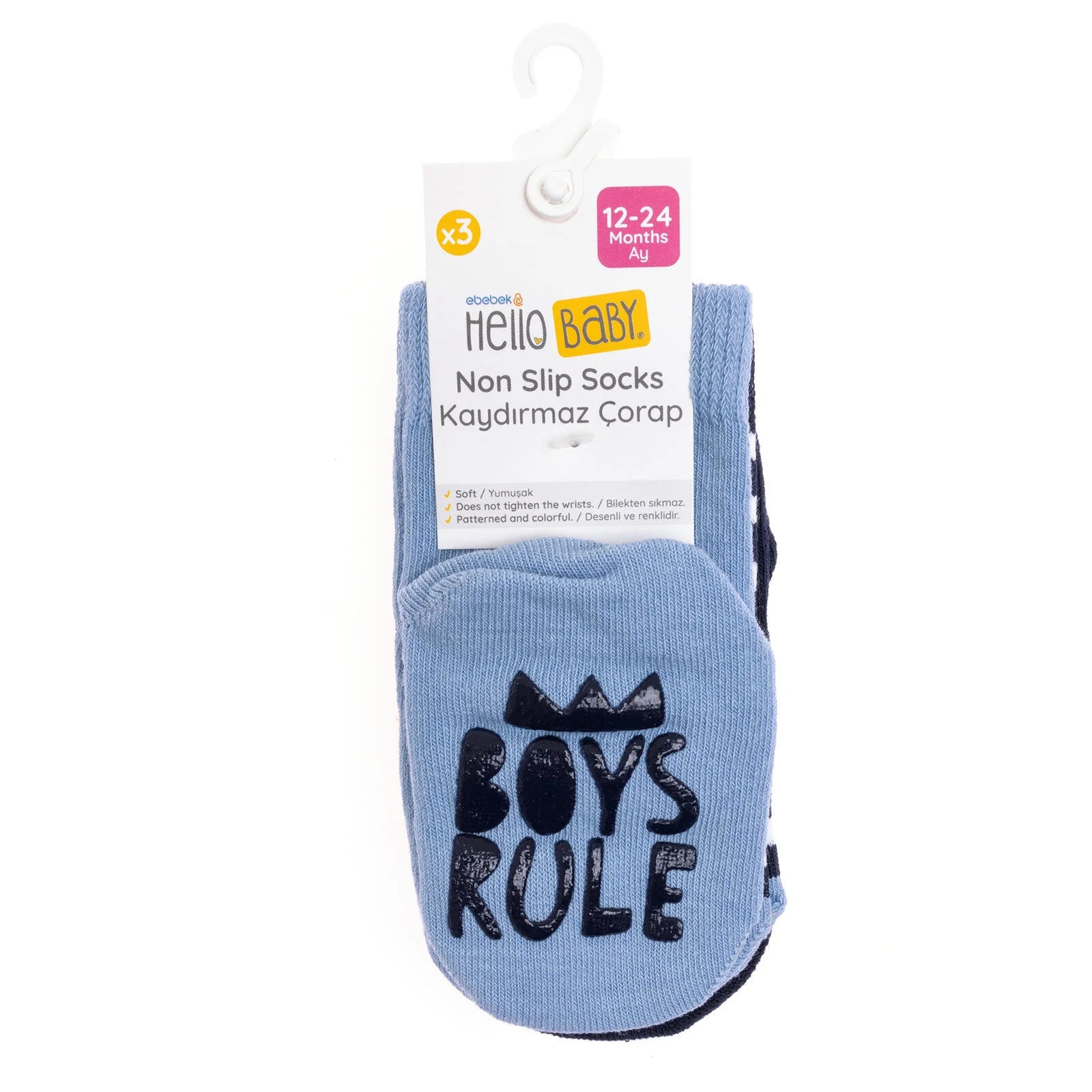 HelloBaby Baby Boy Pack of 3 Socks - Blue - ebebek - Black Friday