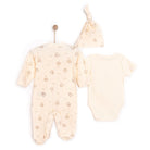 Bebetto Newborn Baby Girl Body - Footed Jumpsuit - Hat - Ecru - ebebek - Black Friday