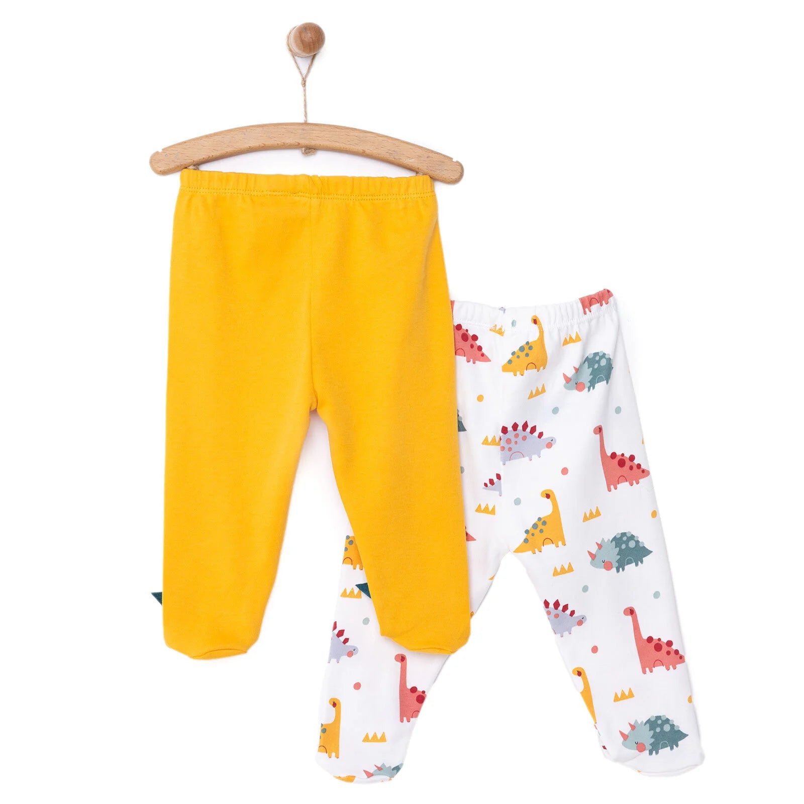 HelloBaby Newborn Baby Boy Embroidered Footed Bottom - Dark Yellow - ebebek - Black Friday