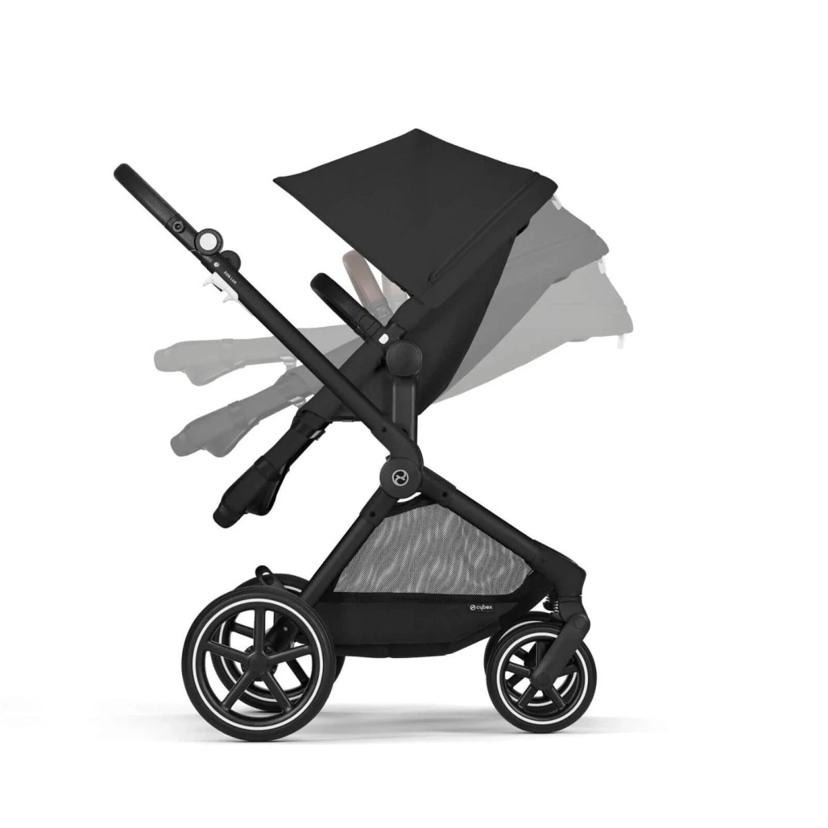 Cybex EOS Lux Silver 2 - in - 1 Pushchair - Moon Black Moon Black - ebebek