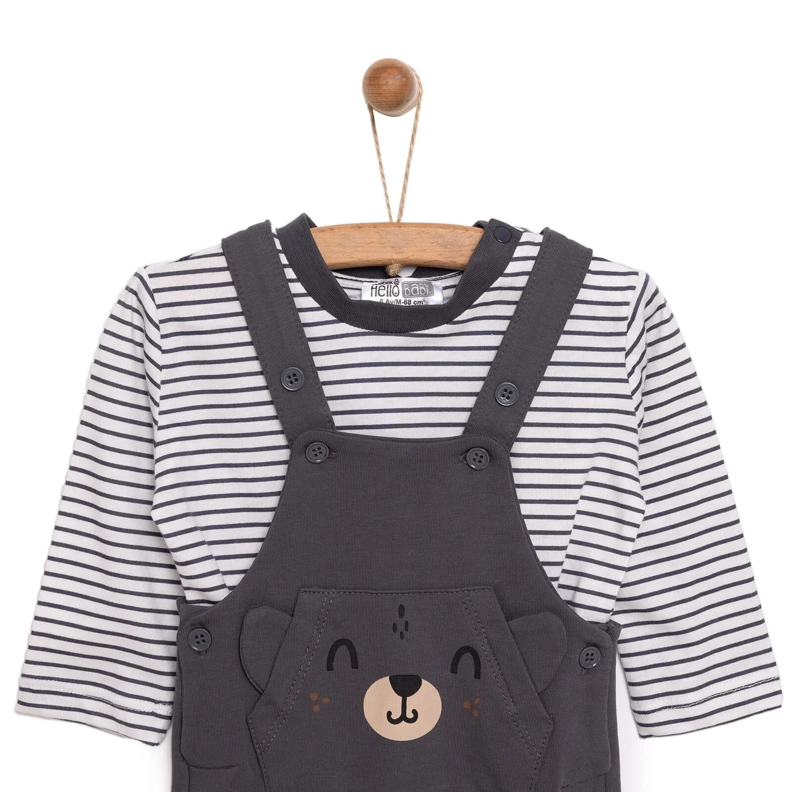 HelloBaby Dungaree - Sweatshirt - Dark Grey - ebebek - Black Friday