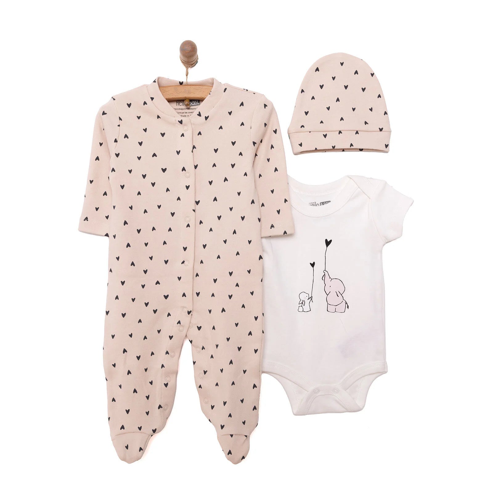HelloBaby Baby Girl Jumpsuit - Body - Hat - Light Pink - ebebek - Black Friday