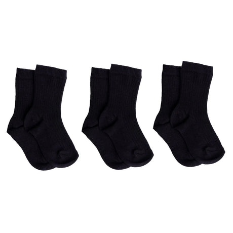 HelloBaby Unisex Socks 3 Pcs - Black Black - ebebek