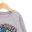 HelloBaby Basic Low Raised Dinokater Printed Sweatshirt - Grey Melange - ebebek - Black Friday
