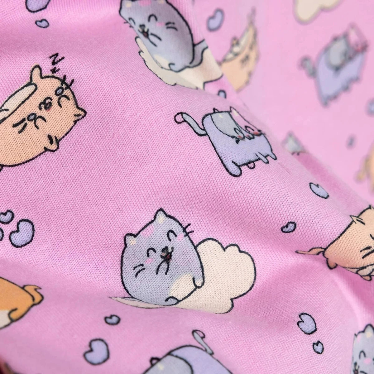 HelloBaby Girls Short Sleeve Pyjamas Set Animal Crew Neck Long Leg Short Sleeve - Pink Pink - ebebek