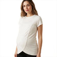 Mother Maternity Short - Sleeve T-Shirt Crew Neck - Ecru Ecru - ebebek
