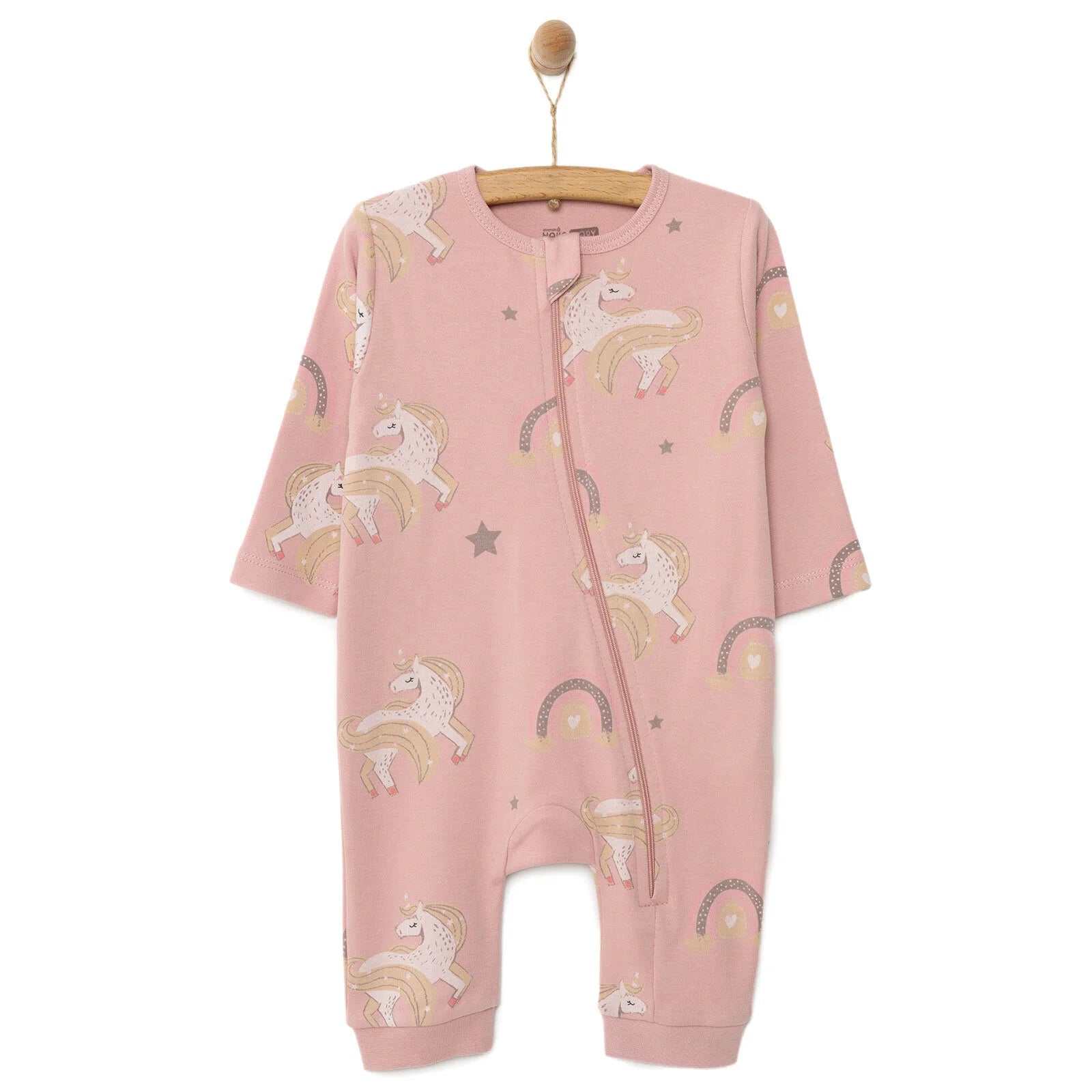 HelloBaby Baby Girl Zippered Footless Jumpsuit - Pink - ebebek - Black Friday