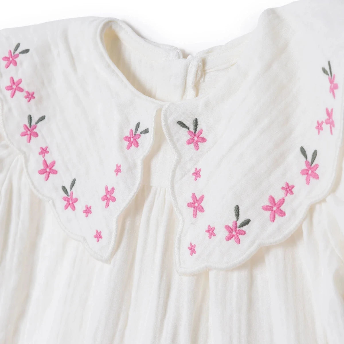 HelloBaby Girls Dress Floral Print Flower Garden Crew Neck Short Sleeve - Ecru Ecru - ebebek