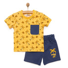 HelloBaby Basic Boy Palm Patterned Tshirt - Indigo - ebebek - Black Friday