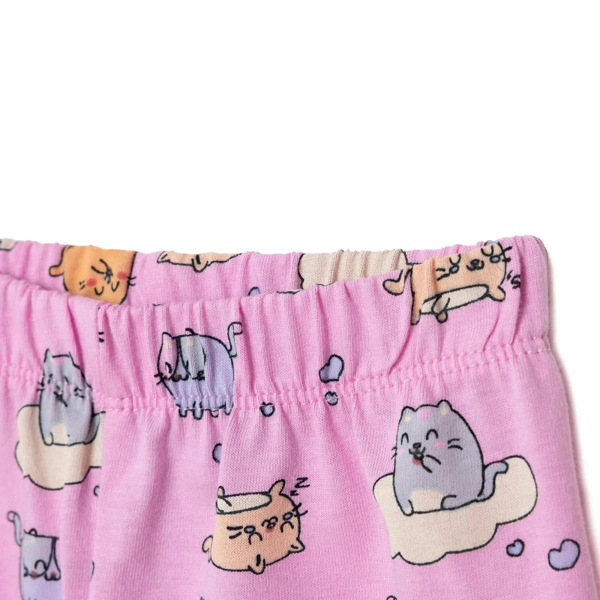 HelloBaby Girls Short Sleeve Pyjamas Set Animal Crew Neck Long Leg Short Sleeve - Pink Pink - ebebek