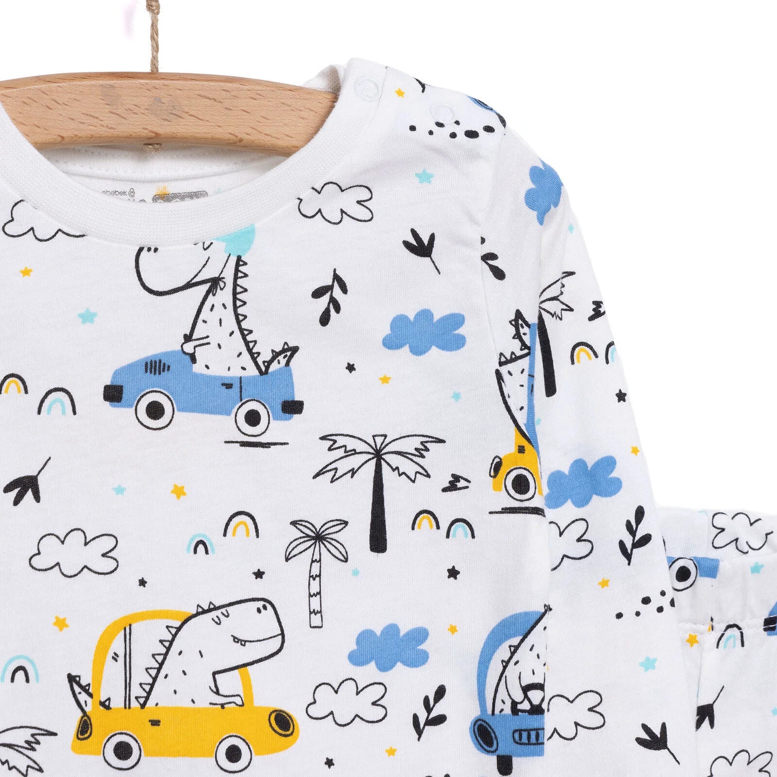 HelloBaby Boy Long Sleeve Pyjamas Set - White - ebebek - Black Friday