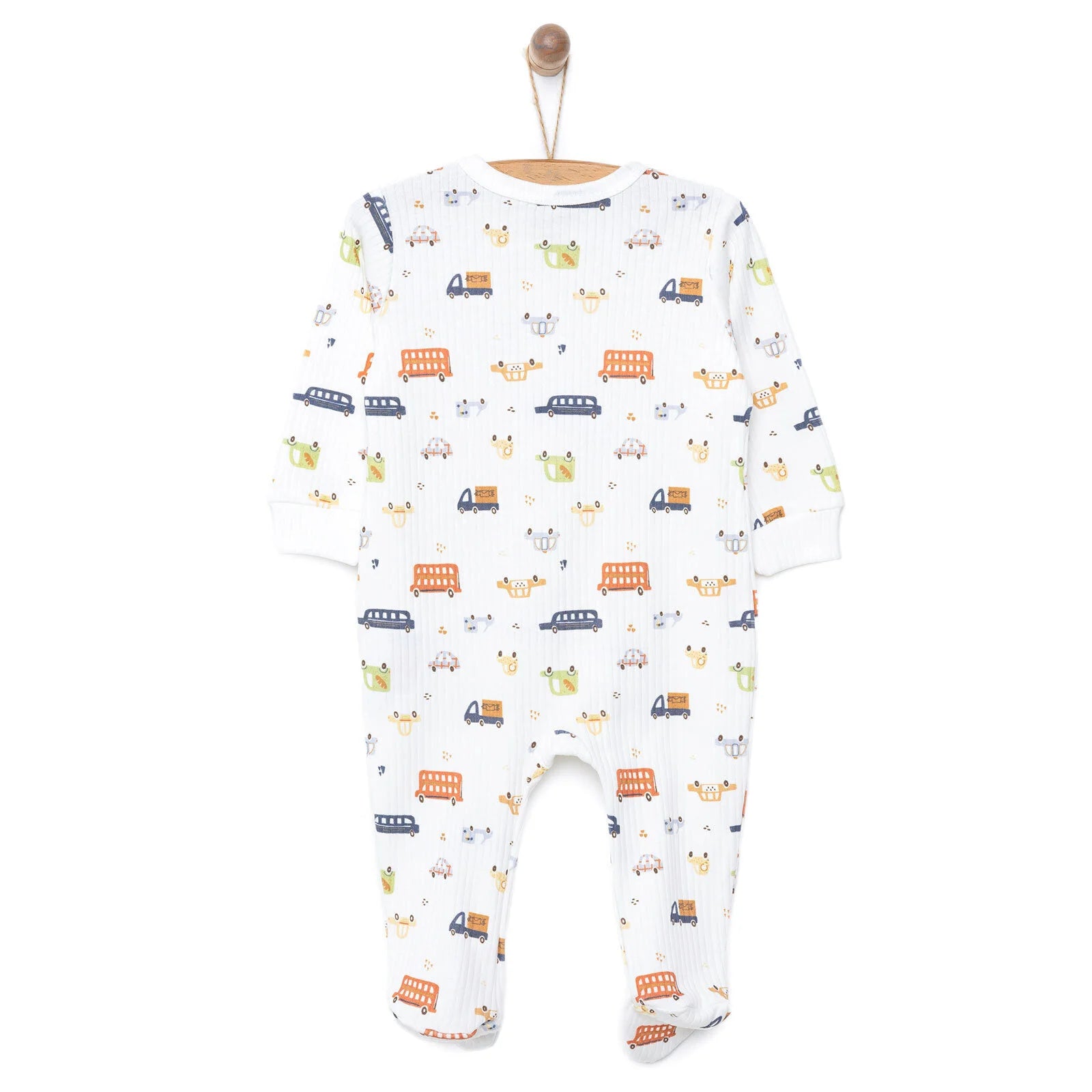 Tiffany Newborn Boy Footed Jumpsuit - Ecru - ebebek - Black Friday