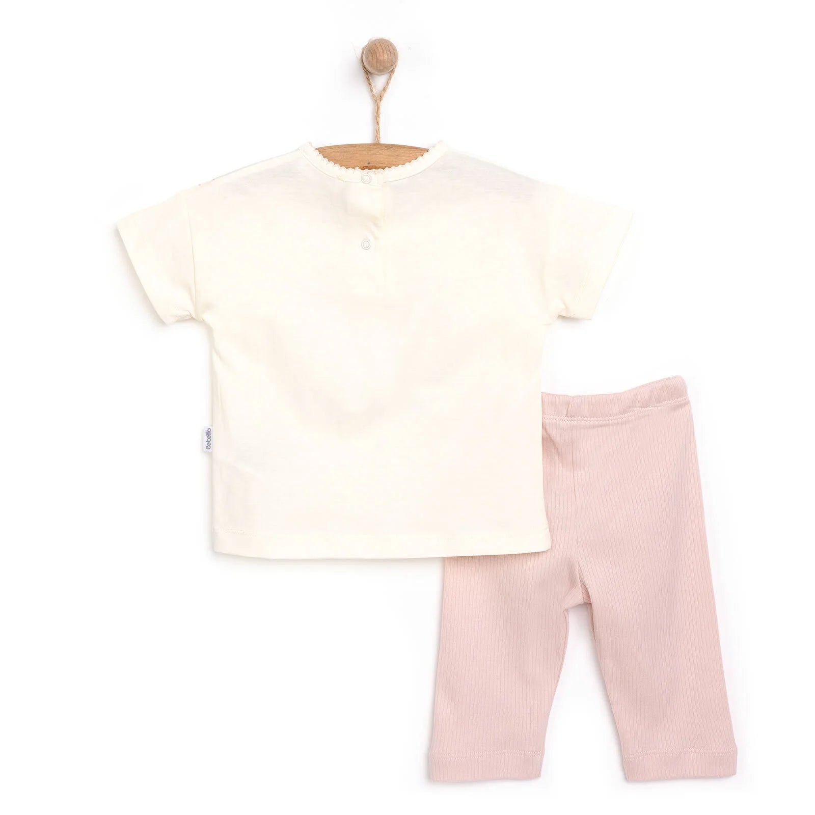 Bebetto Pink Pear Girl Tshirt - Leggings - Ecru - ebebek - Black Friday