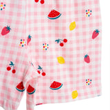 HelloBaby Girls Short Sleeve Pyjamas Set Fruit Print Buttoned Shirt Collar Short Length Short Sleeve - Pink Pink - ebebek