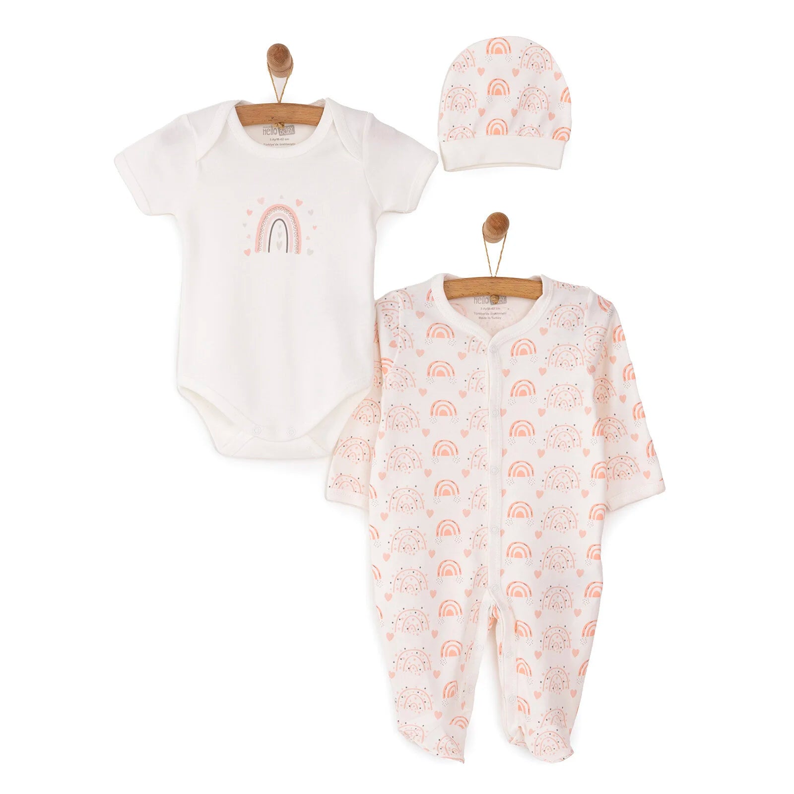 HelloBaby Newborn Baby Girl Rainbow Jumpsuit - Ecru - ebebek - Black Friday