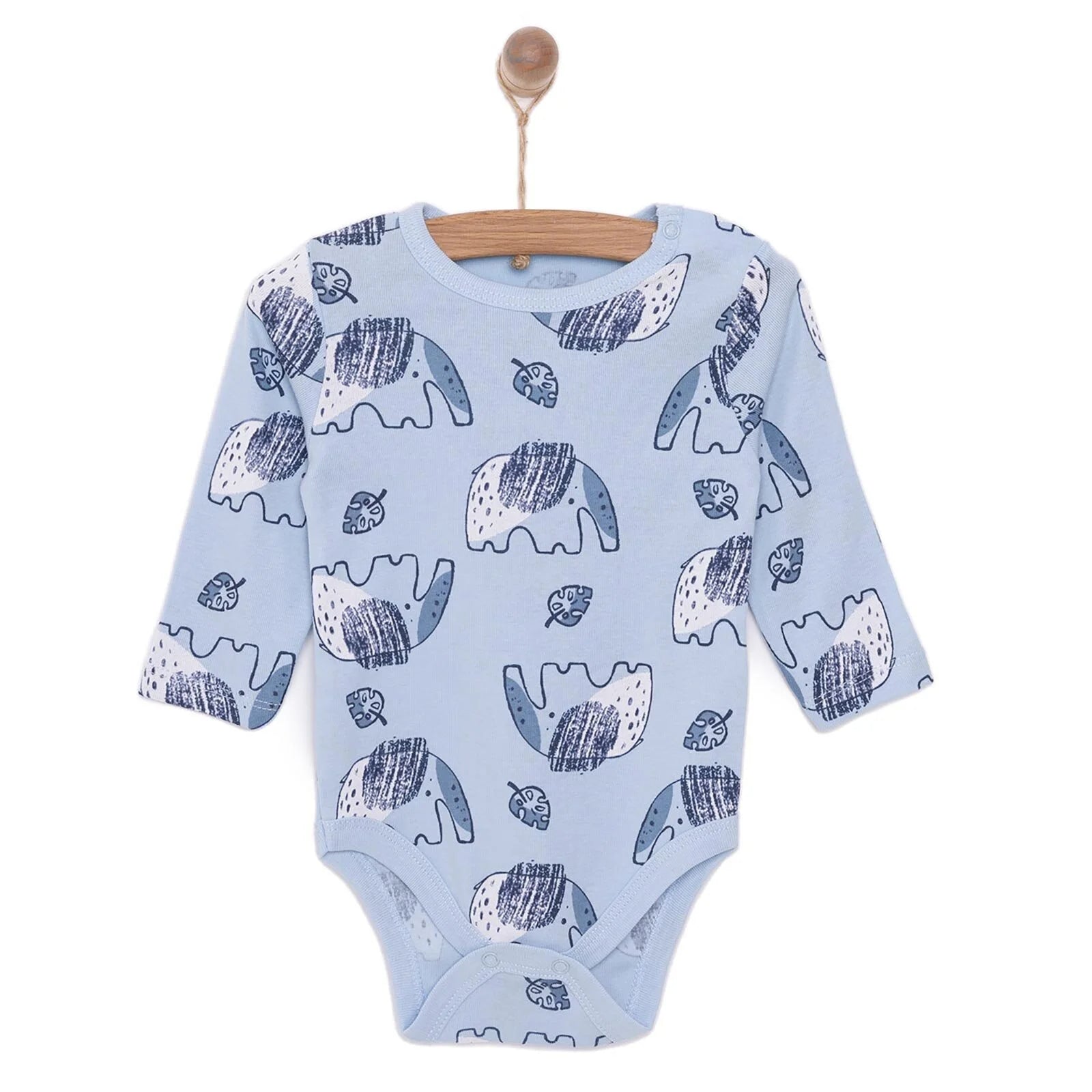 HelloBaby Baby Boy Long Sleeve Body - Light Blue - ebebek - Black Friday