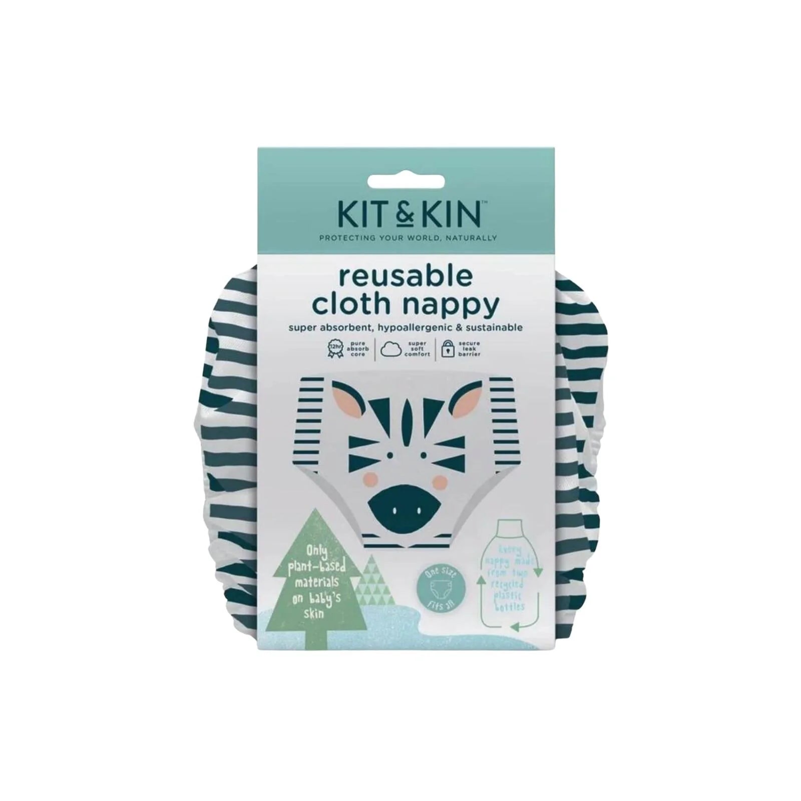 Kit & Kin Reusable Nappy - Zebra - ebebek - Black Friday
