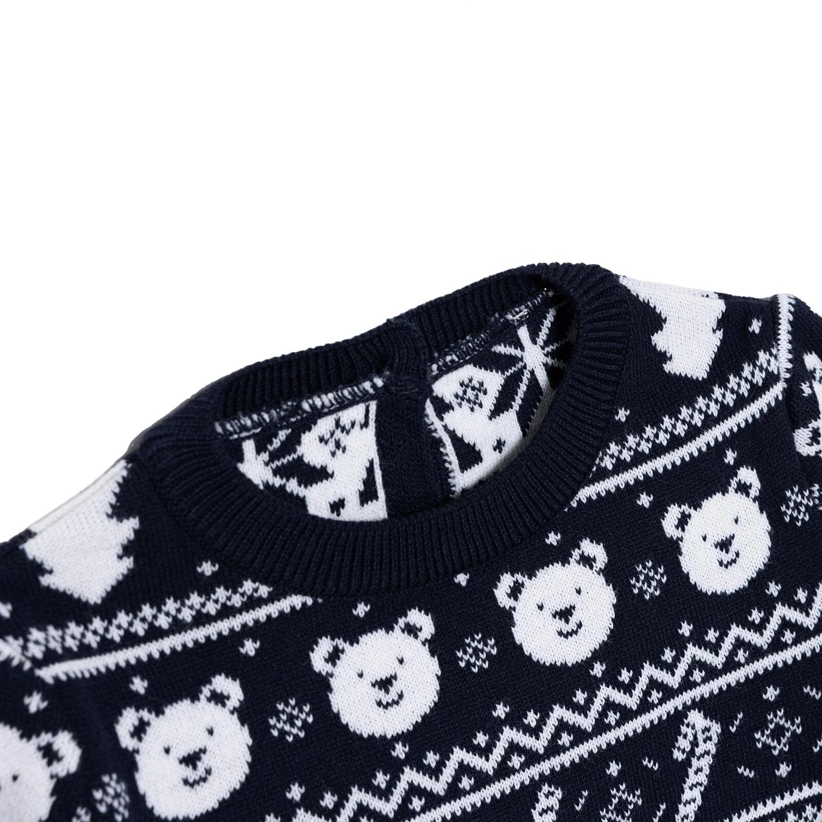 HelloBaby Christmas Baby Boy Snow Party Sweatshirt - Navy Blue - ebebek - Black Friday