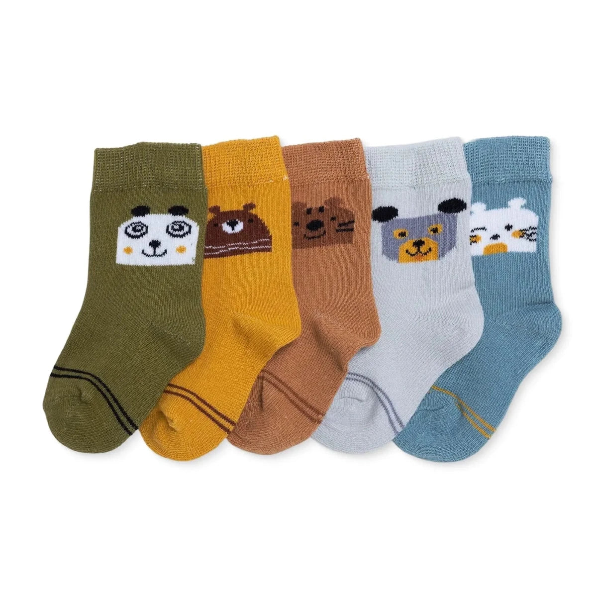 Baby Boy 5 - Pack Ankle Socks Dinosaur Print - Green Green - ebebek