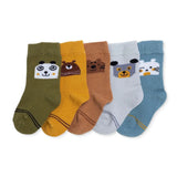Baby Boy 5 - Pack Ankle Socks Dinosaur Print - Green Green - ebebek