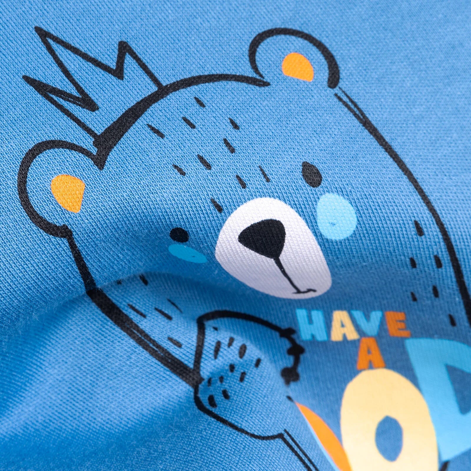 HelloBaby Basic Boy Bear Printed Jogging - Sax Blue - ebebek - Black Friday