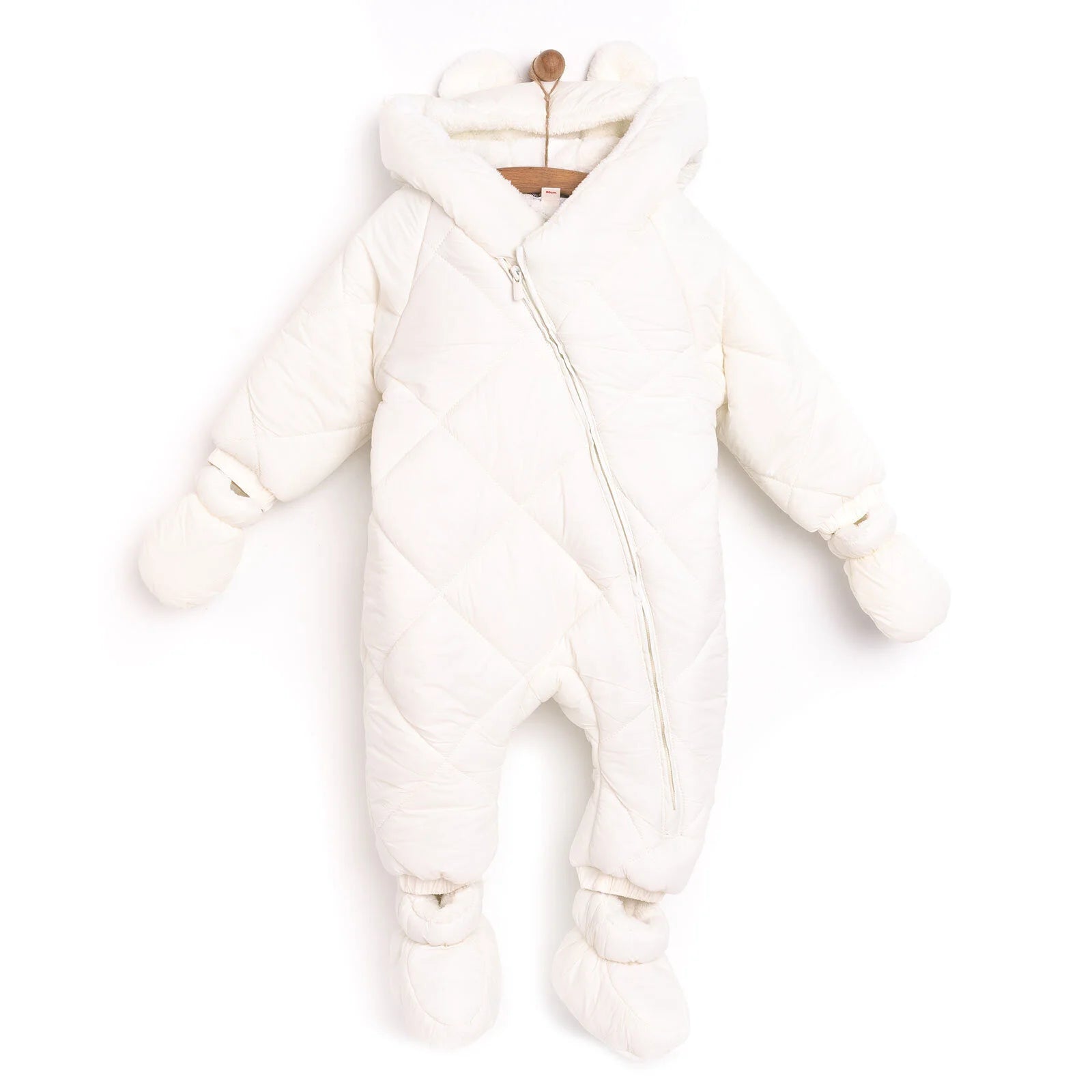 Midimod Basic Girl Quilted Snowsuit - Ecru - ebebek - Black Friday