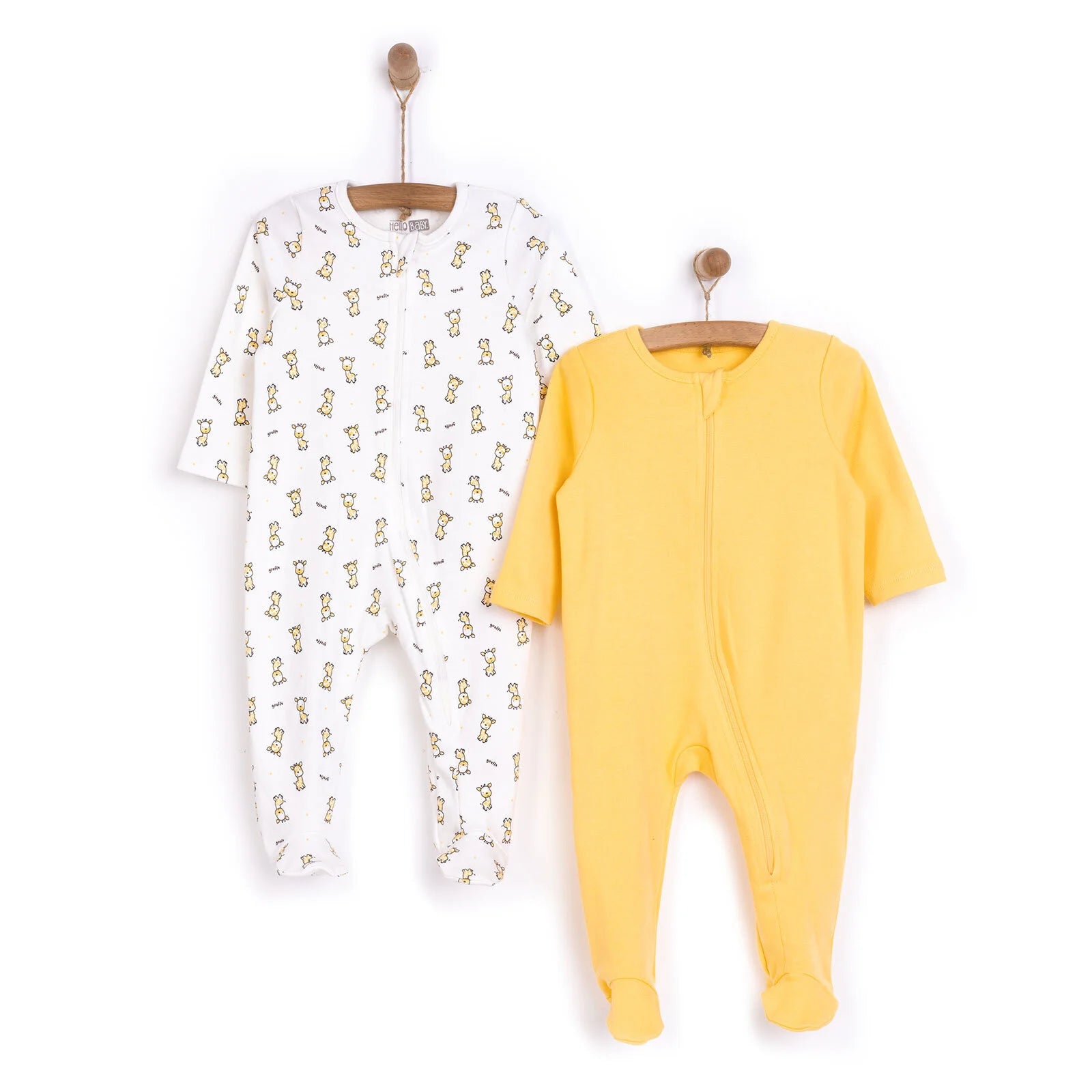 HelloBaby Newborn Boy Footed Jumpsuit - Yellow - ebebek - Black Friday