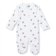 Unisex Footed Sleepsuit Slogan Print Snap Fastening Crew Neck - White Printed White Printed - ebebek