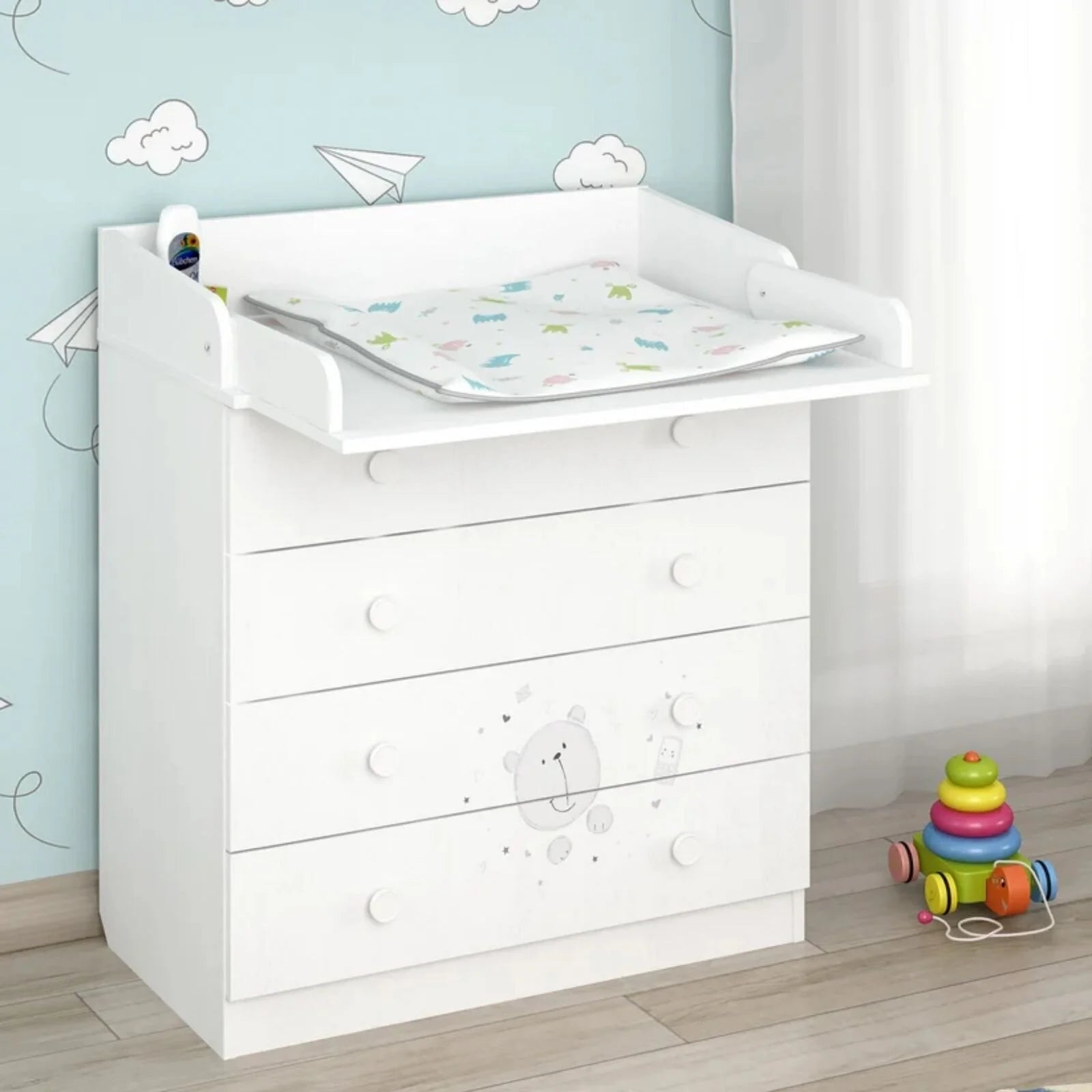 Shefa Kids 800 Teddy Changing Dresser - White - ebebek - Black Friday