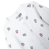 Unisex Footed Sleepsuit Slogan Print Snap Fastening Crew Neck - White Printed White Printed - ebebek