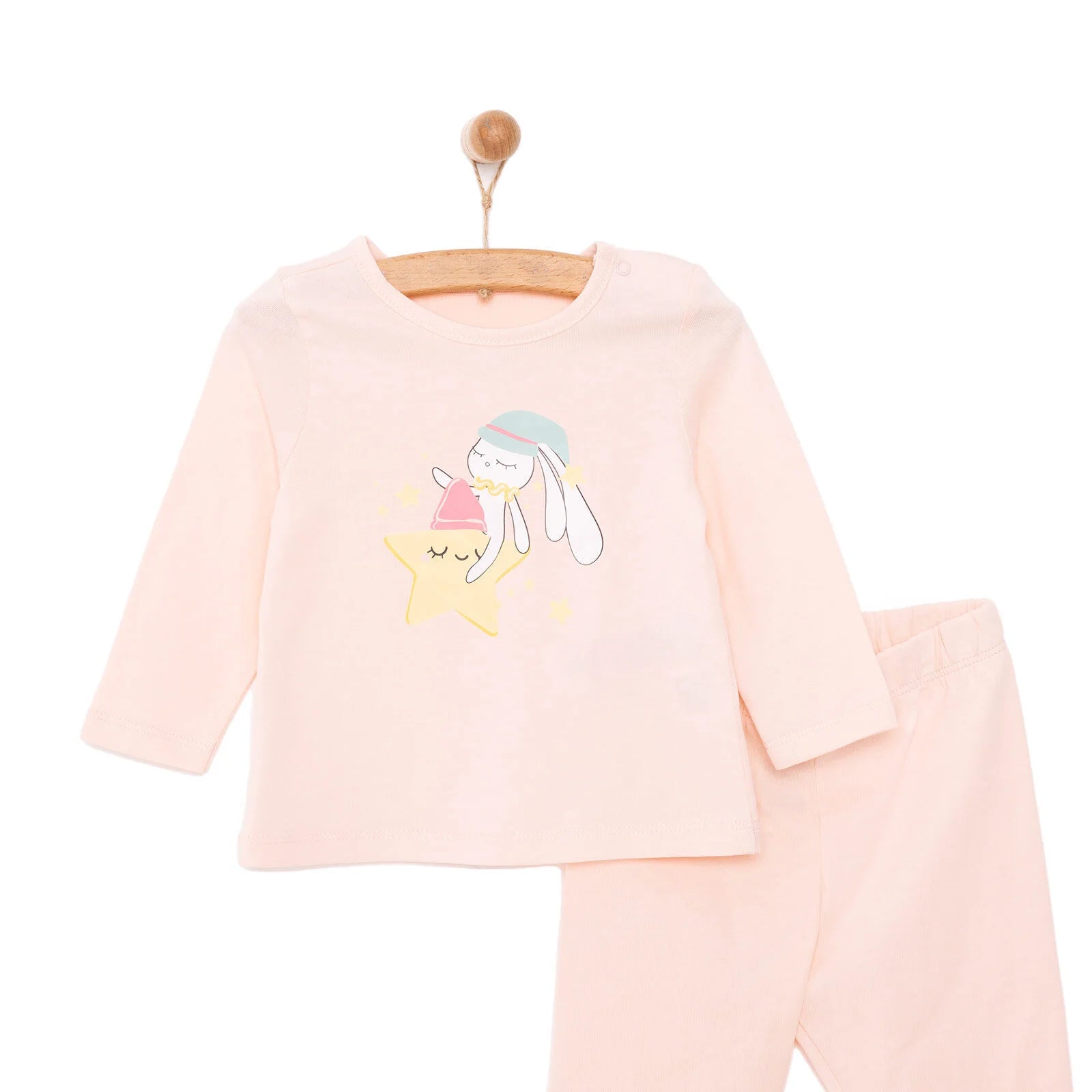 HelloBaby Girl Long Sleeve Pyjamas Set - Light Pink - ebebek - Black Friday