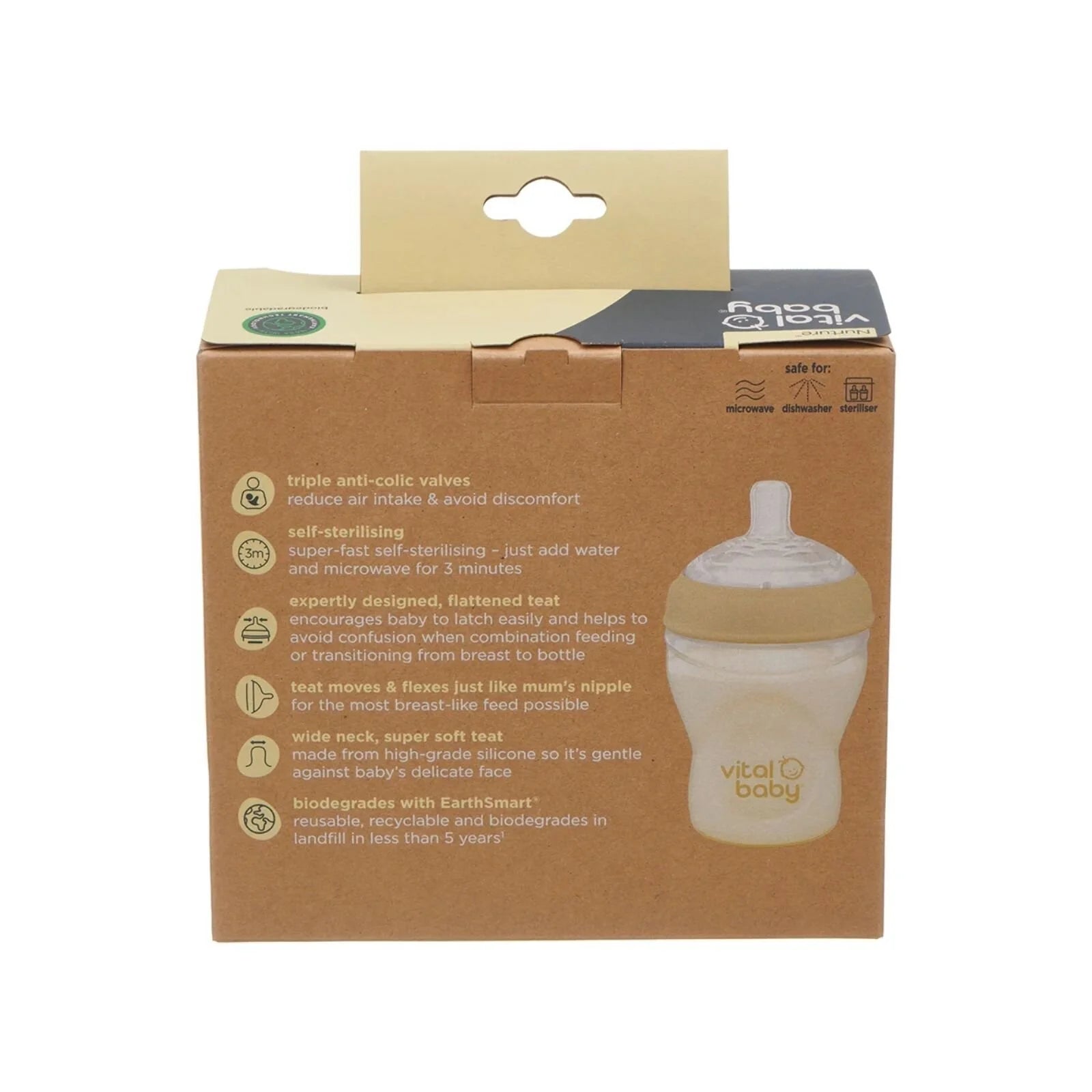 Vital Baby Nurture Breast Like Bottle 240ml Pack of 2 - Vital Baby - ebebek