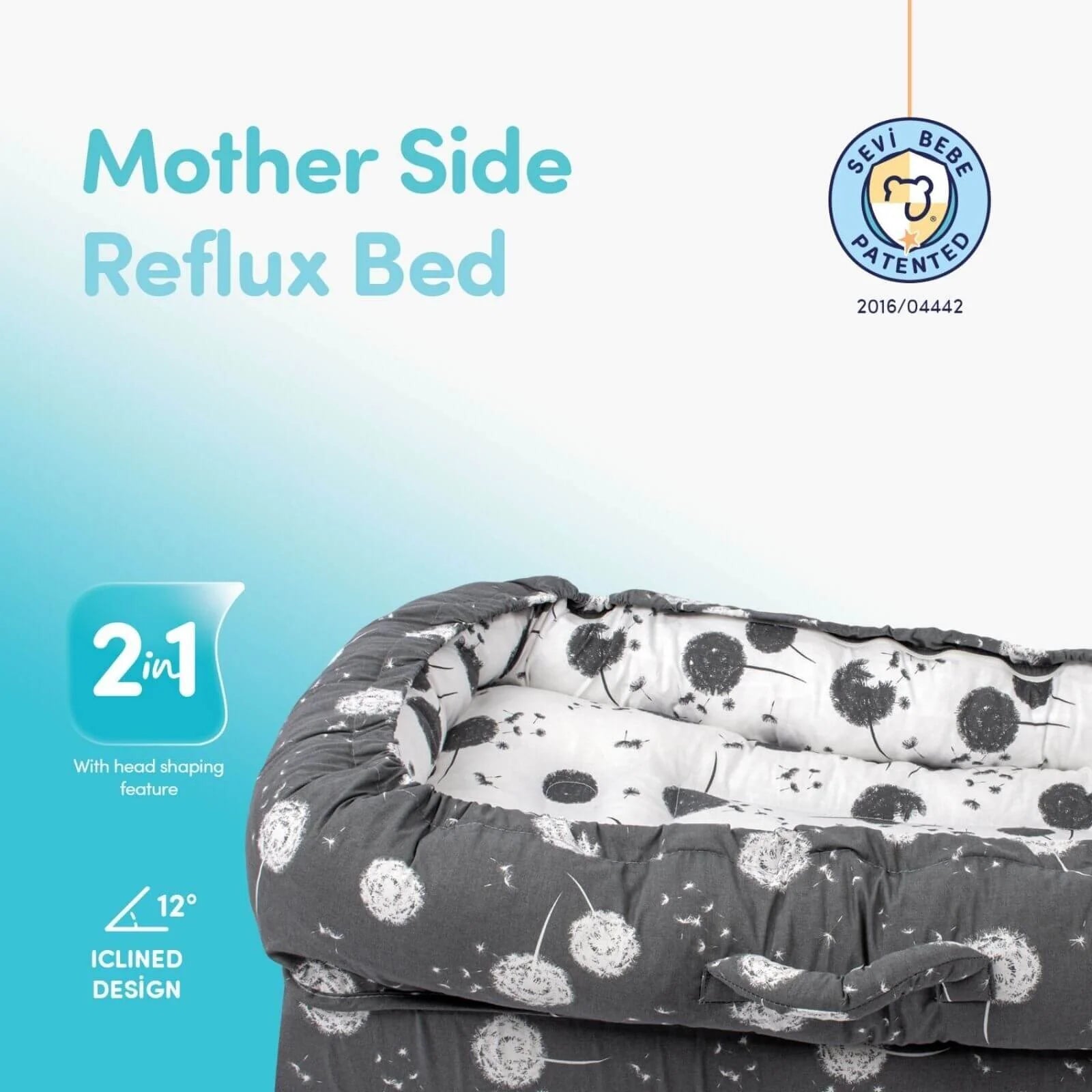 baby plus Mother Side Baby Reflux Bed - Dandelion - ebebek - Black Friday