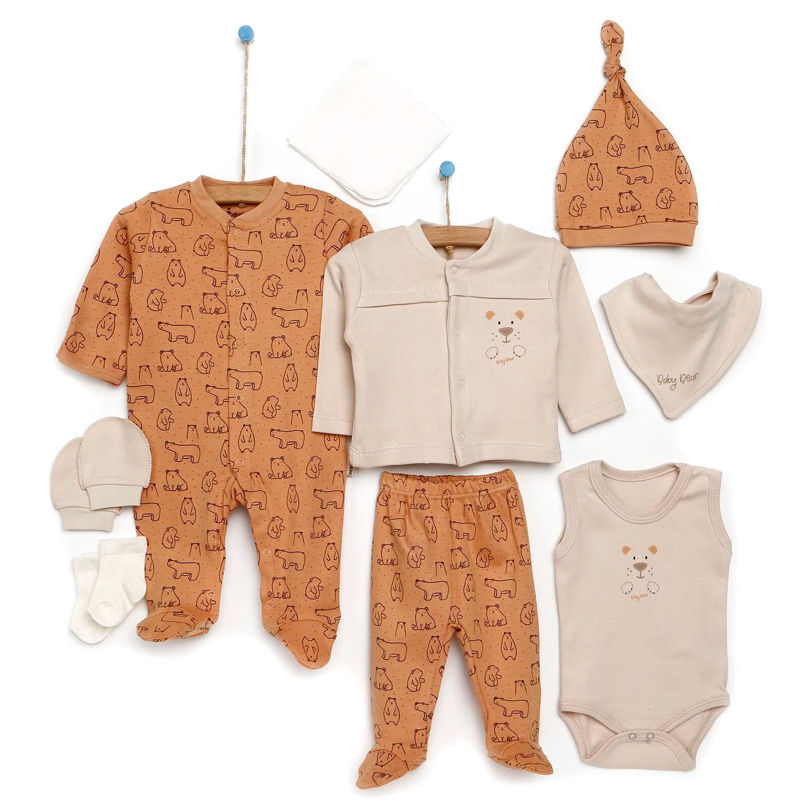 Bebbek Baby Boy 10 Pcs Newborn Starter Set - Beige - ebebek - Black Friday