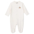 Baby Boy Footed Sleepsuit Dinosaur Print Snap Fastening Crew Neck - Beige Beige - ebebek