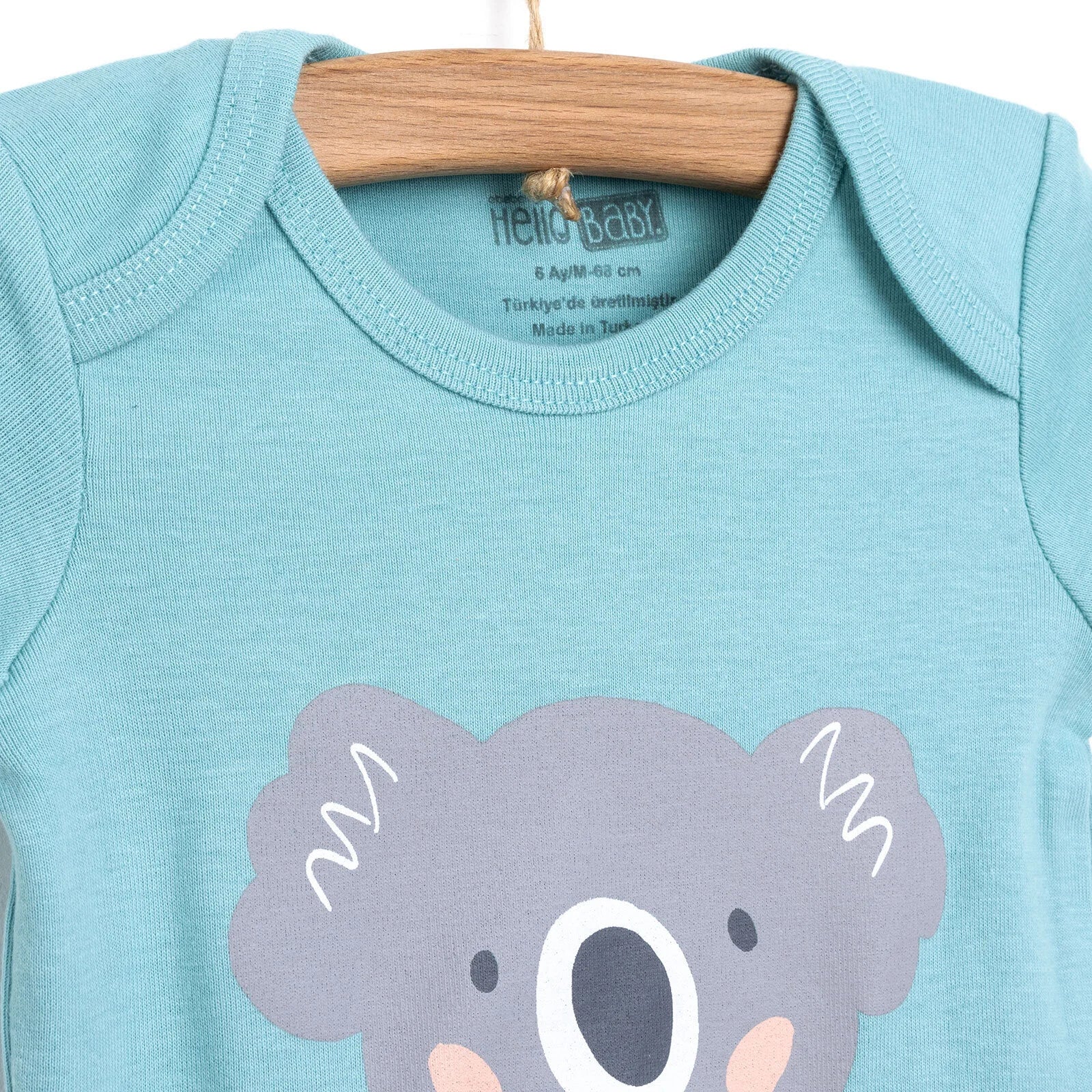 HelloBaby Short Sleeve Bodysuit - Petrol Green - ebebek - Black Friday