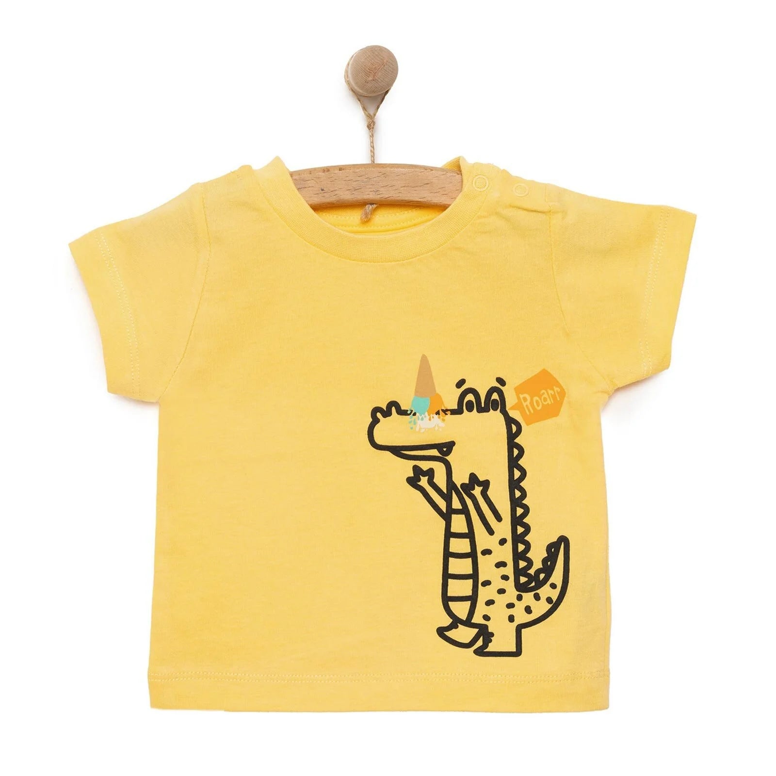 HelloBaby Basic Crocodile Printed Tshirt - Yellow - ebebek - Black Friday