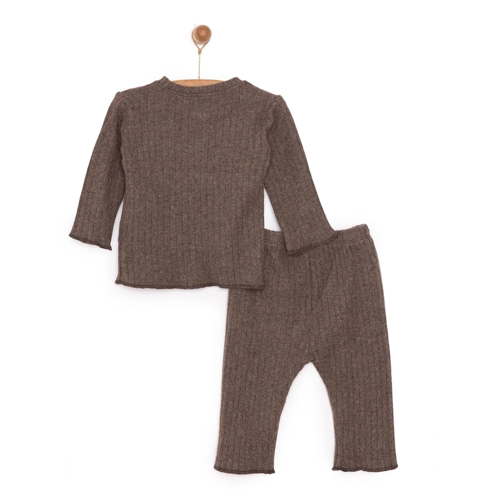 HelloBaby Boy Long Sleeve Pyjamas Set - Brown - ebebek - Black Friday
