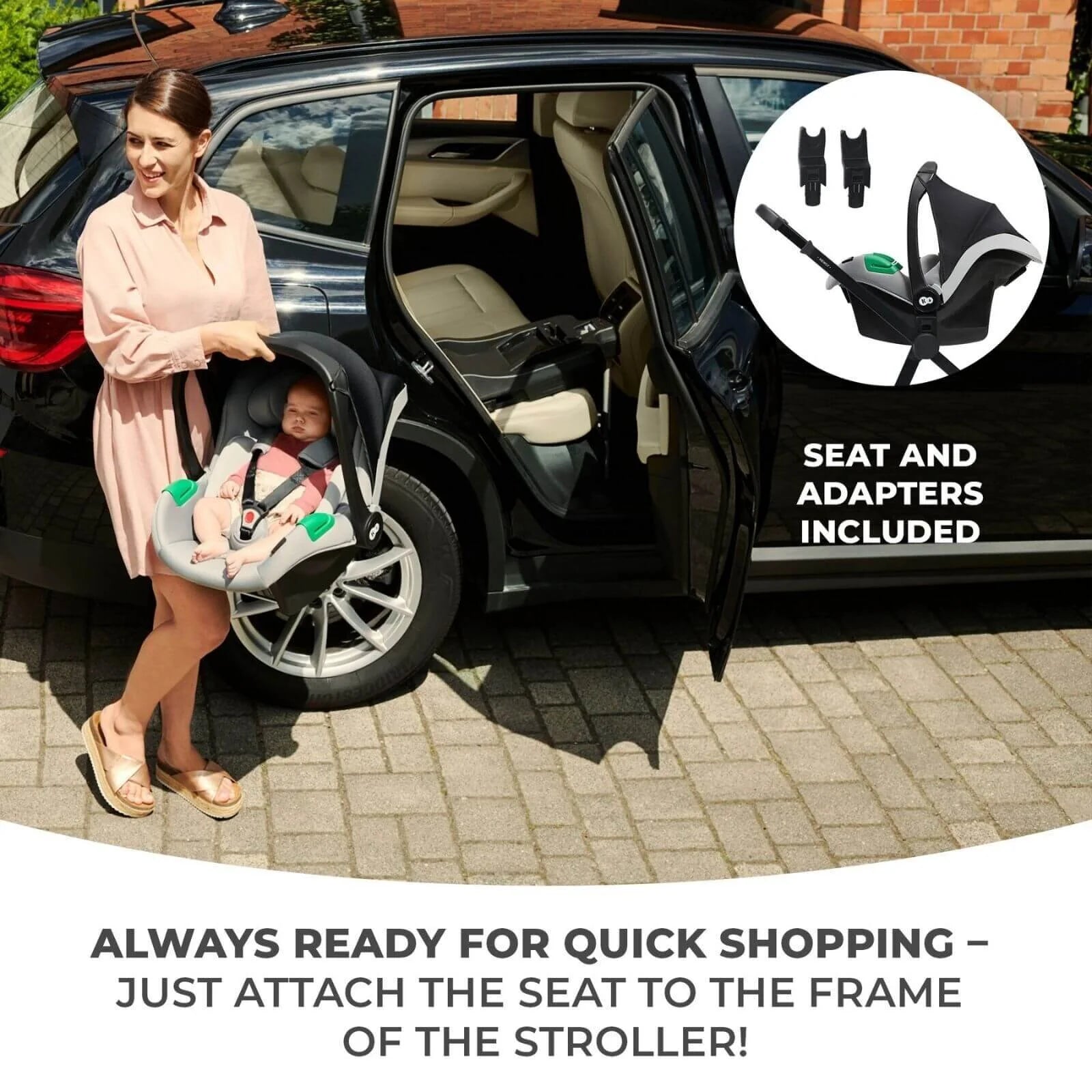 Kinderkraft Newly Mink Pro 4 - in - 1 Travel System - Moonlight Grey - ebebek - Black Friday