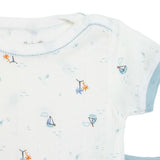 Bebetto Boys Bodysuit & Footless Bottom Set Nautical Print Snap Fastening Palm in the Sea Crew Neck - Petrol Green Petrol Green - ebebek