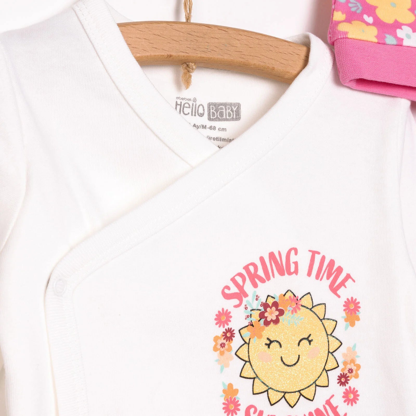 HelloBaby Wrapover Top - Hat - Footed Bottom - Dark Pink - ebebek - Black Friday