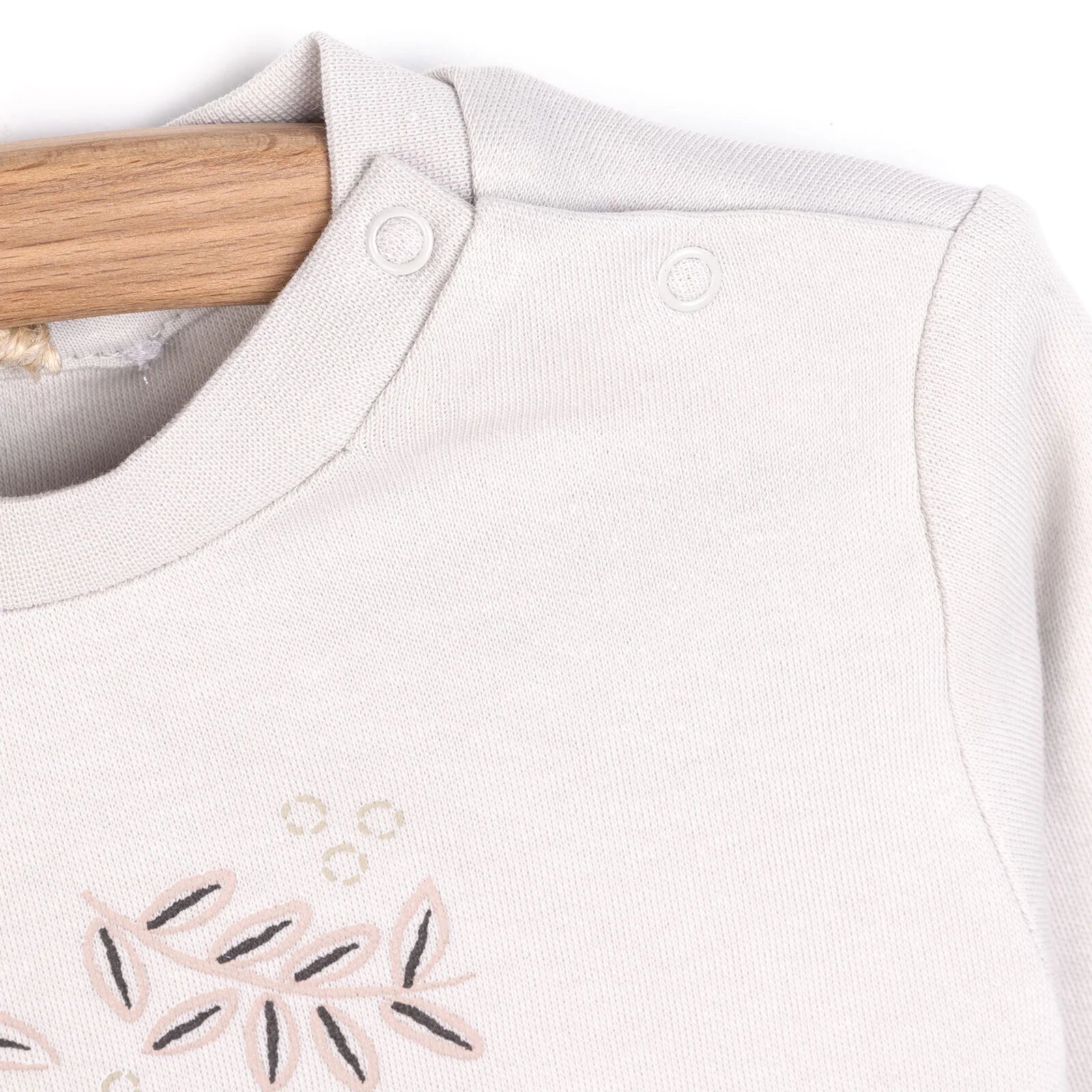 HelloBaby Basic Girl Leaf Printed Jogging Set - Beige - ebebek - Black Friday