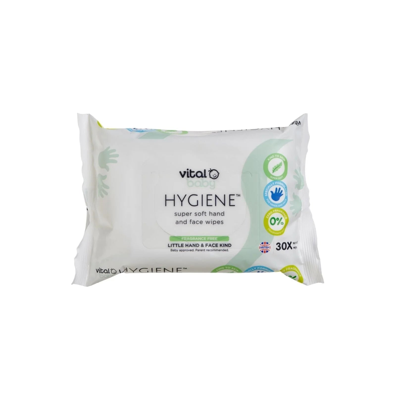 Vital Baby Hygiene Super Soft Hand & Face Wipes Fragrance Free 30 pcs - ebebek - Black Friday