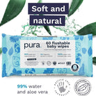 Pura Wipes Flushable 18x60 pcs - ebebek - Black Friday