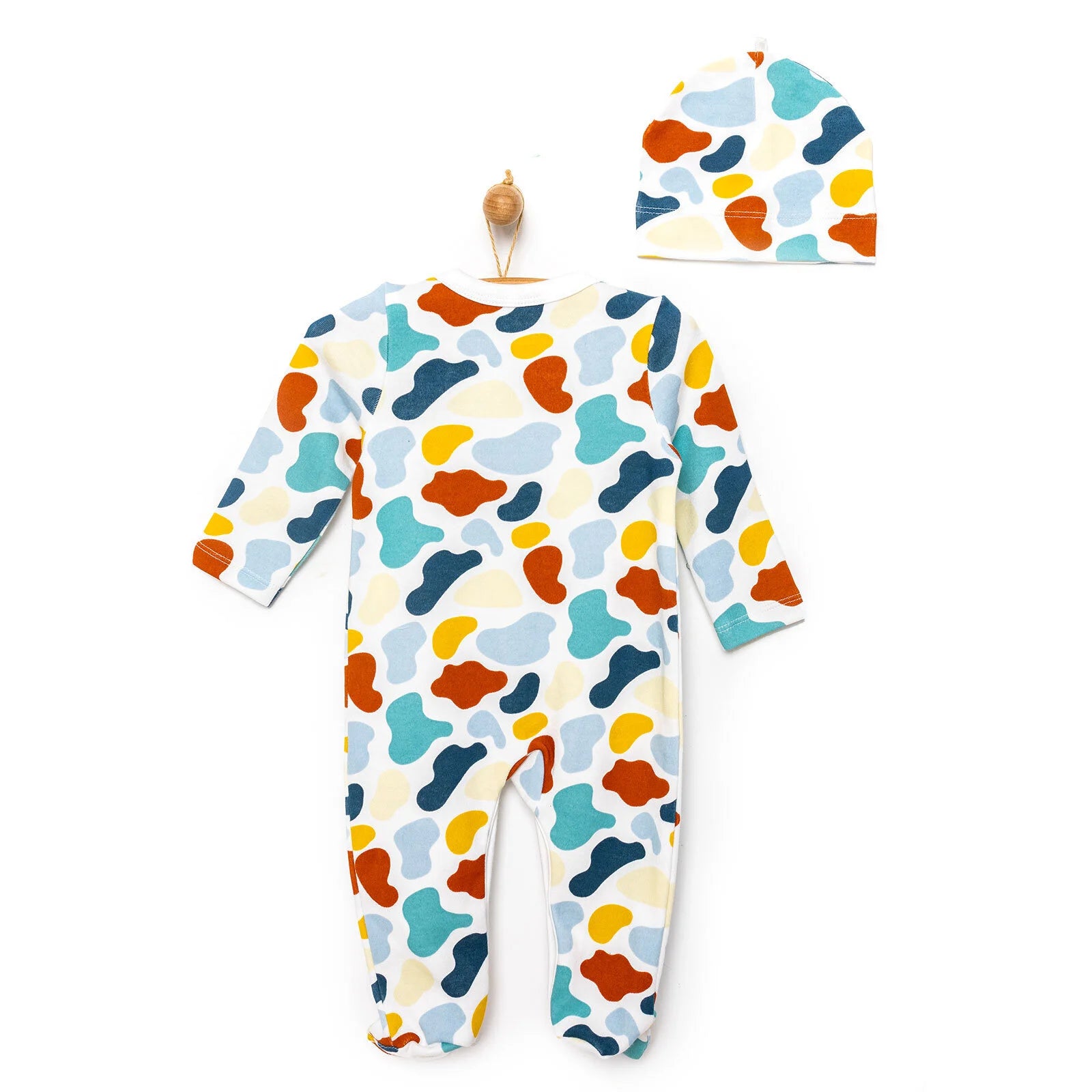 HelloBaby Footed Jumpsuit with Hat - Blue - ebebek - Black Friday