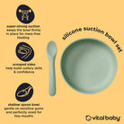 Vital Baby Nourish Silicone Suction Bowl Set - Dusky Mauve - ebebek - Black Friday