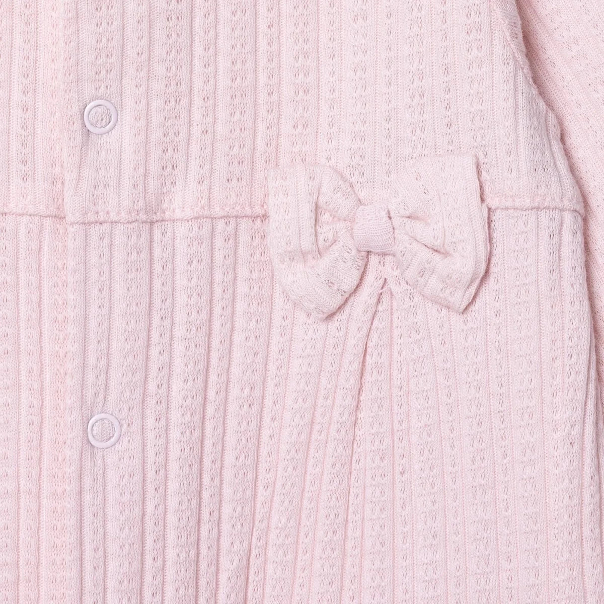 Bebetto Girls Footed Sleepsuit Snap Fastening Sweet Princess Frill Neck Full Length Long Sleeve - Pink Pink - ebebek