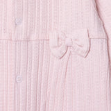 Bebetto Girls Footed Sleepsuit Snap Fastening Sweet Princess Frill Neck Full Length Long Sleeve - Pink Pink - ebebek