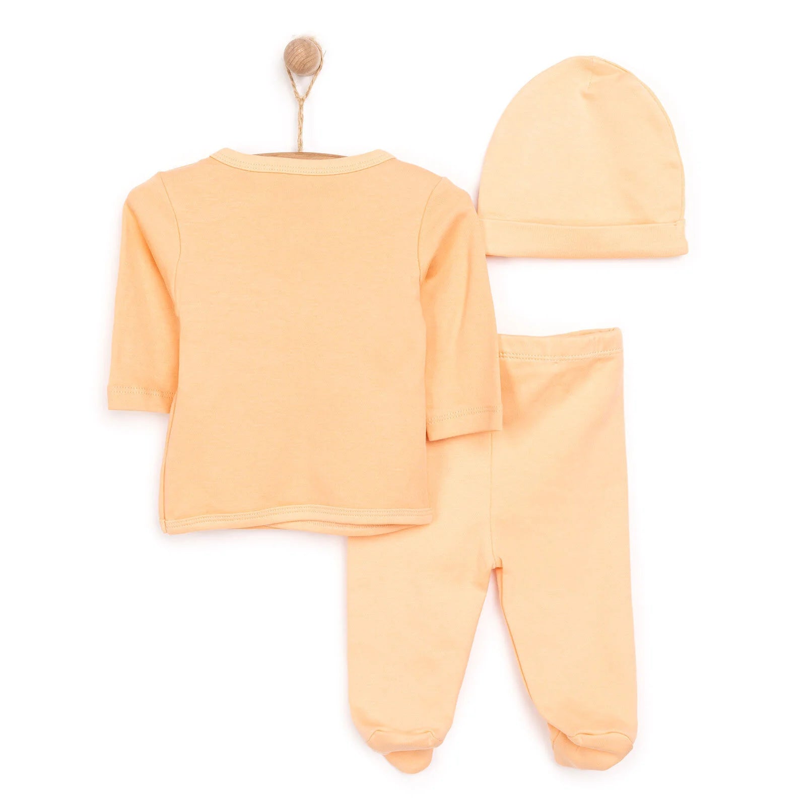 HelloBaby Newborn Organic Wrapover Top - Hat - Orange - ebebek - Black Friday